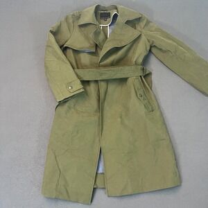 Banana Republic Womens Small Utility Trench Coat Flight Jacket Green #361545